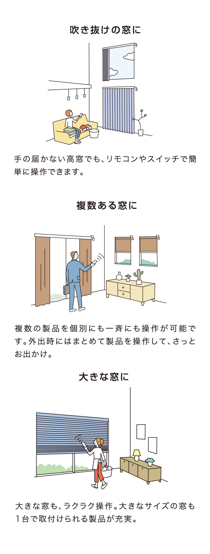 吹き抜けの窓に・複数ある窓に・大きな窓に