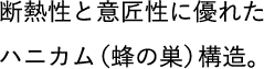 断熱性と意匠性に優れたハニカム（蜂の巣）構造